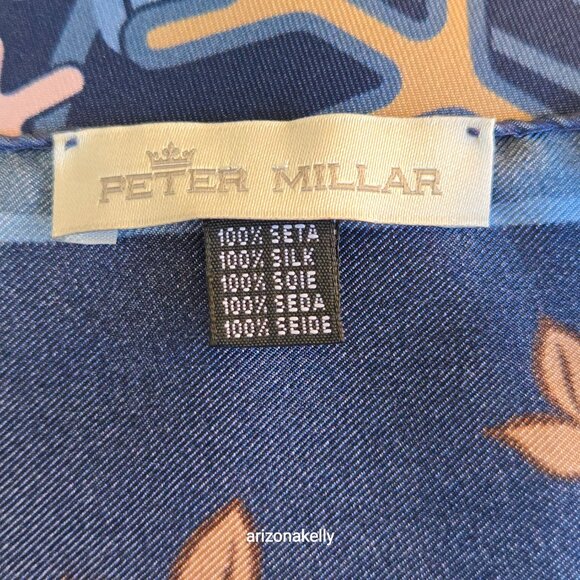 NWOT Peter Millar Silk Square Scarf *Four Seasons* Bird Butterfly Octopus - Picture 5 of 15
